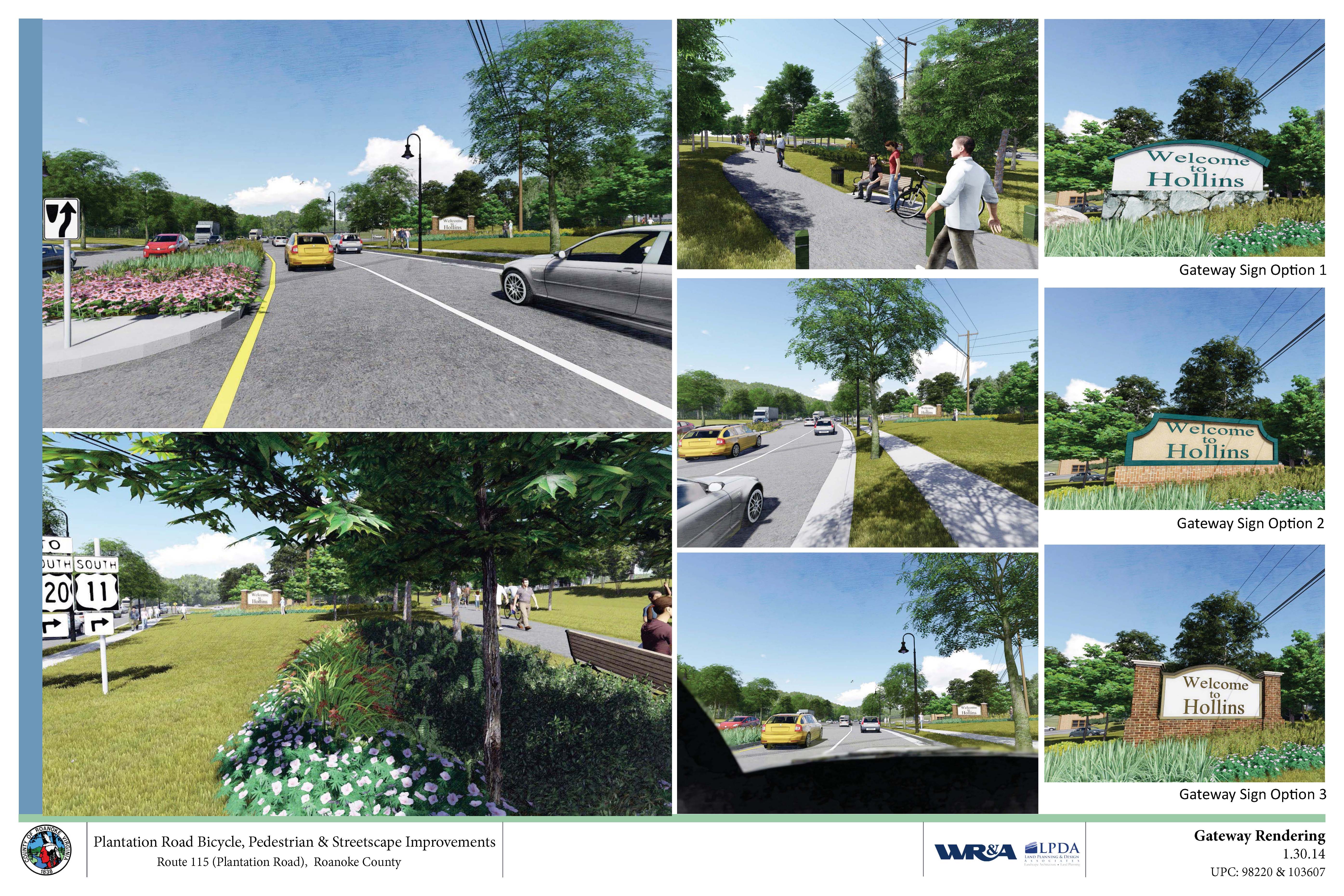 Plantation Road Gateway Sign Renderings